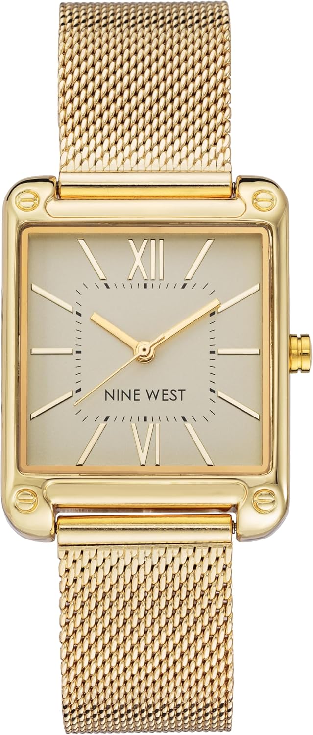 Nine West minimalist dress watch angle shot showing overall design