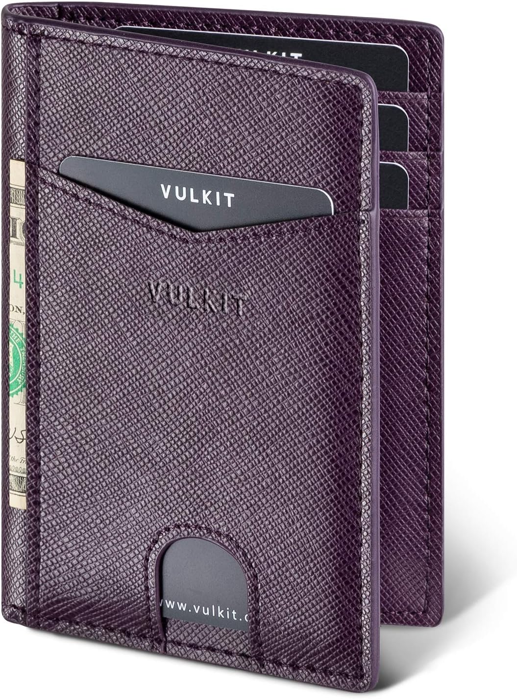 VULKIT Bifold Front Pocket Slim Wallet RFID Blocking Minimalist Thin Leather Credit Card Holder Wallet for Men and Women Carbon Fiber - Image 14