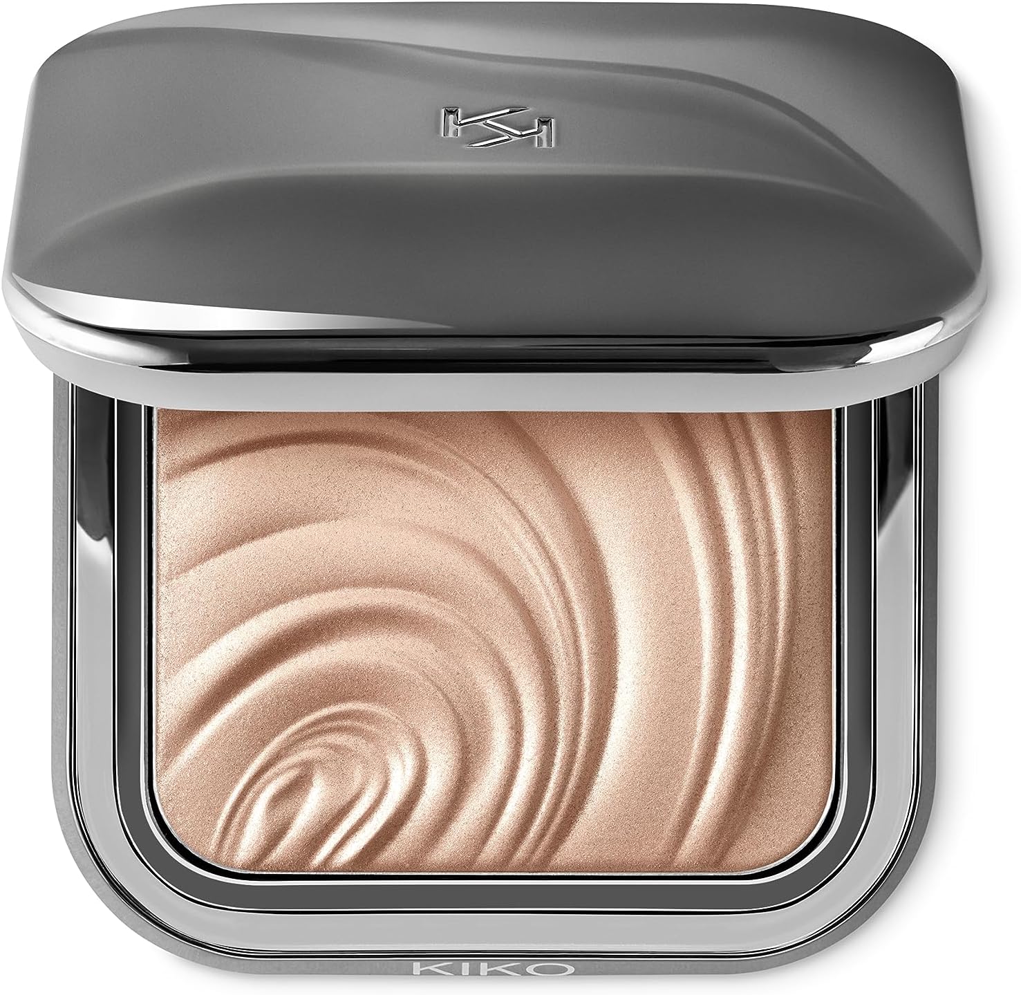 KIKO Milano Glow Fusion Intense Powder Highlighter front view silver compact