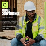 Pioneer hi vis jacket utility pockets and straps