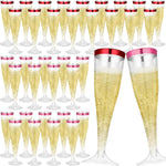 Jingmore plastic champagne flutes 36 piece set front view for party planning.