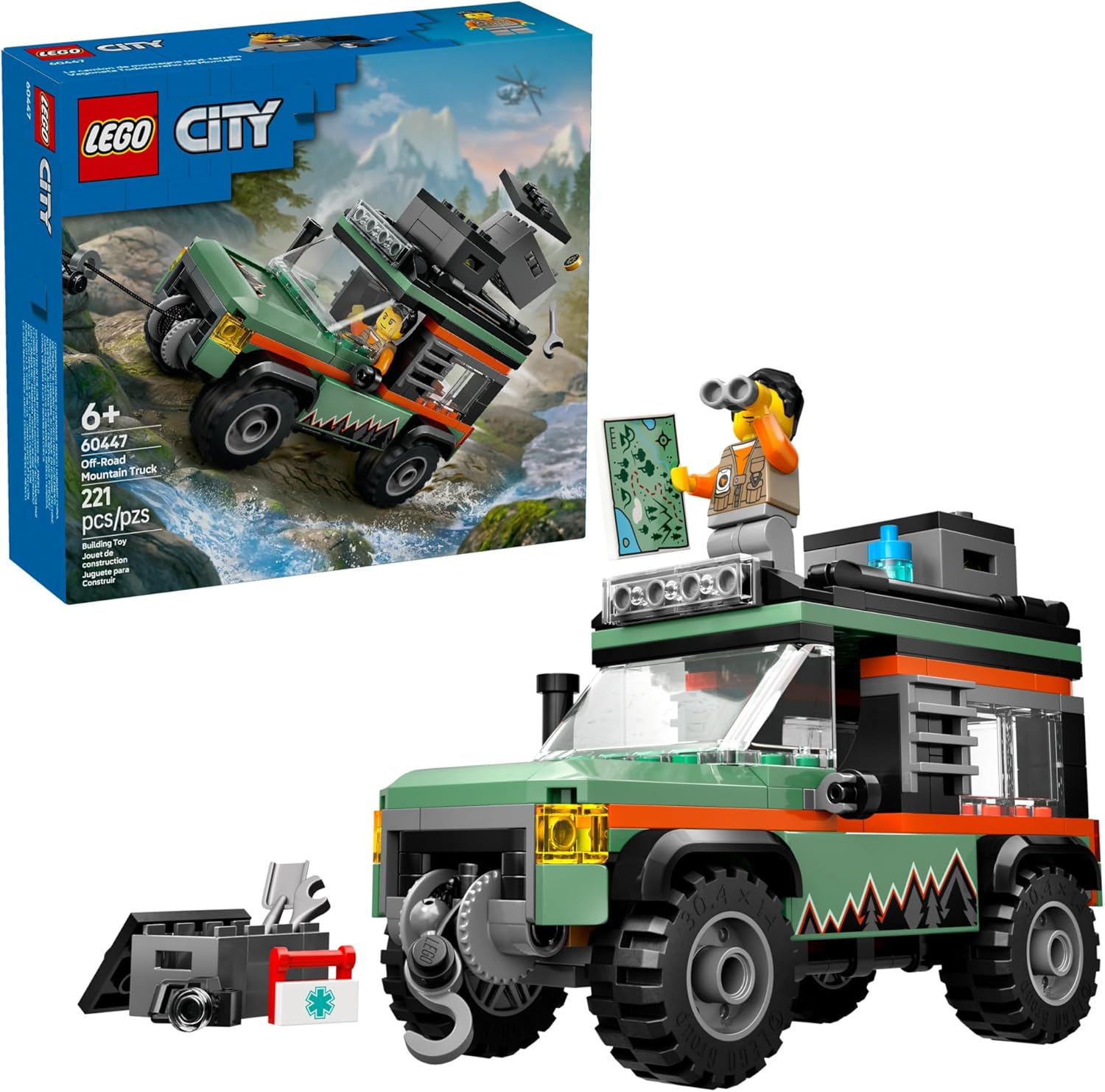 Lego City Off-Road 4x4 Mountain Truck front view with winch