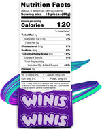 Winis 50 pieces fruit taffy assorted flavor packaging back view