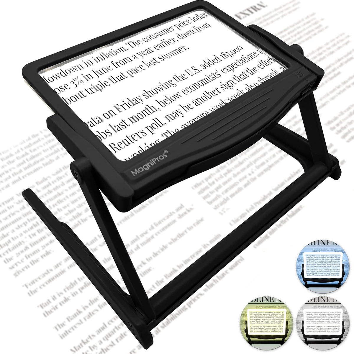 MagniPros 5X LED Page Magnifier front view optical aid