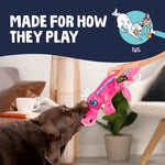 Close up of the durable mesh lining material on goDog pet toys