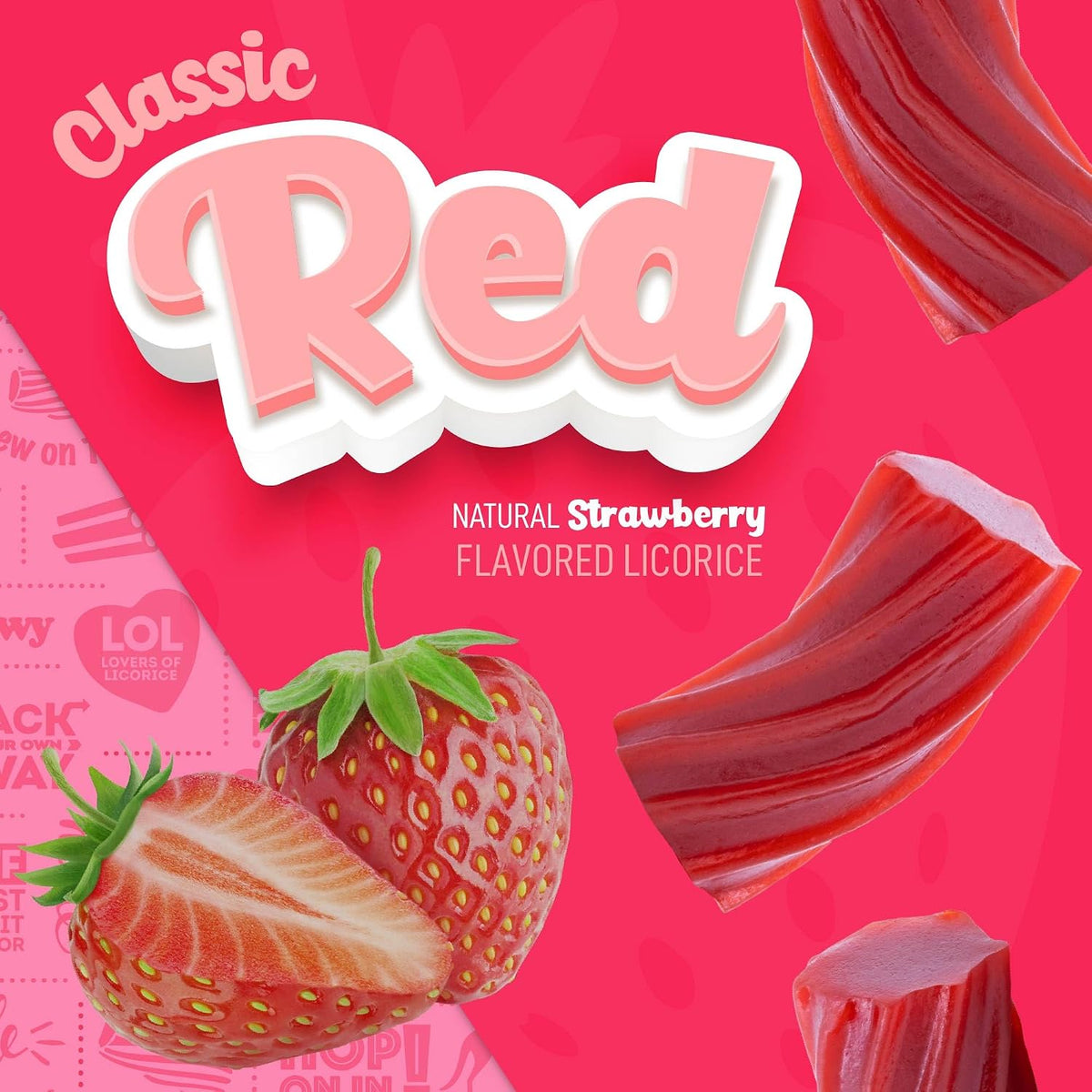 Two pack of Wiley Wallaby strawberry licorice resealable bags side by side