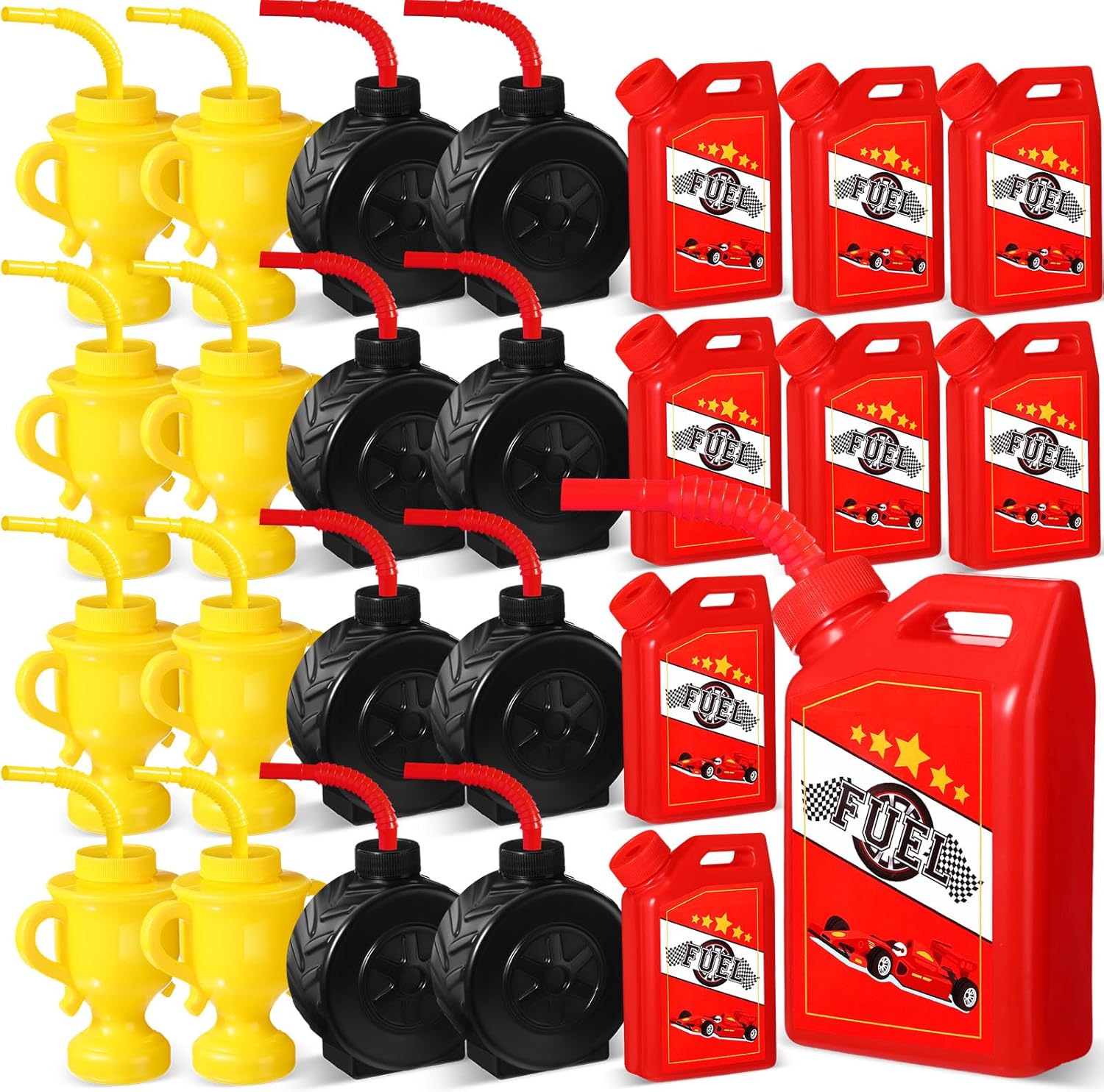 Mifoci 24 piece race car themed party cup set front view