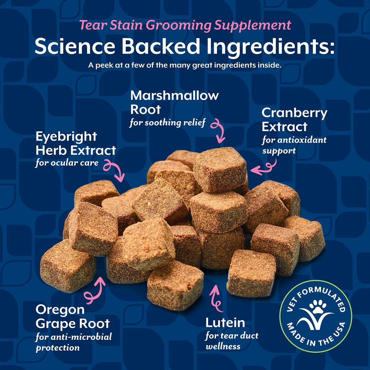 NaturVet imported USA dog and cat eye health chews packaging