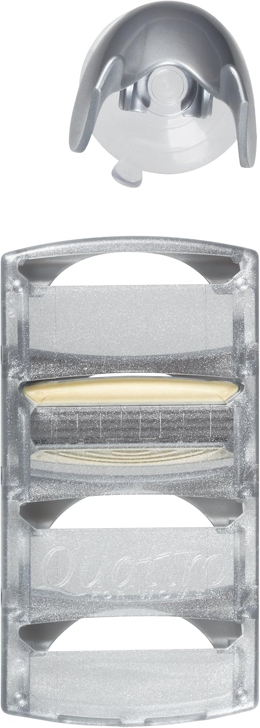 Schick Quattro razor handle and blade refill cartridge closeup