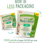 Nylabone Nutri Dent fresh breath mini dog treats close up displaying 360 degree scrubbing nubs