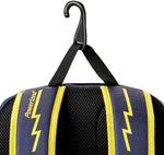 Louisville Slugger stick pack backpack hanging on dugout fence hook