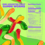 Albanese assortment of colorful two inch mini gummy worms