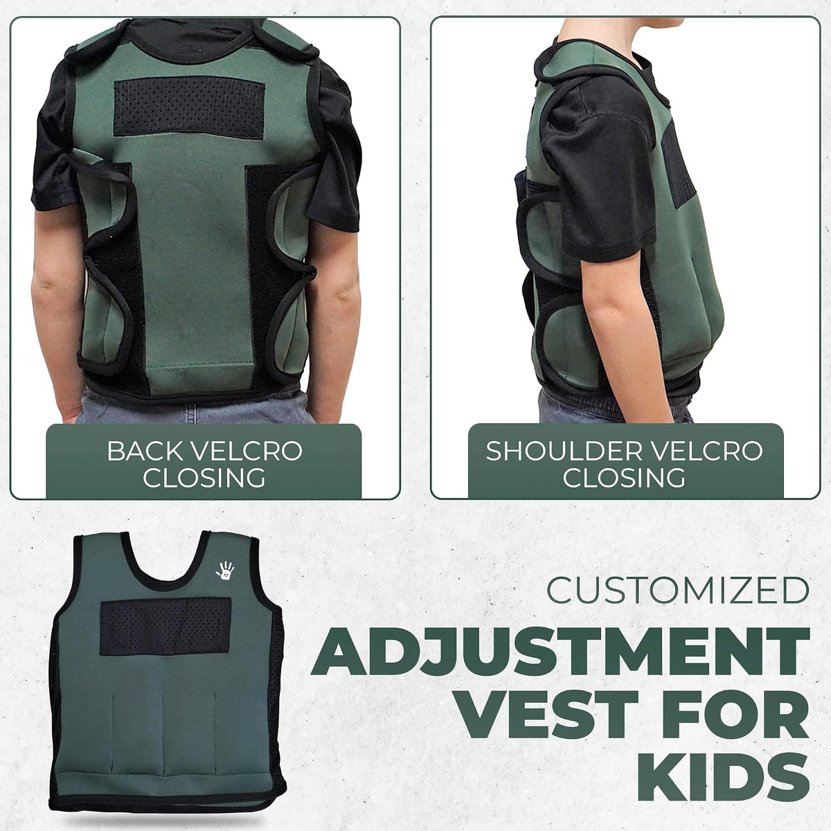 Sensory4u kids compression vest close up of secure fastening and stitching