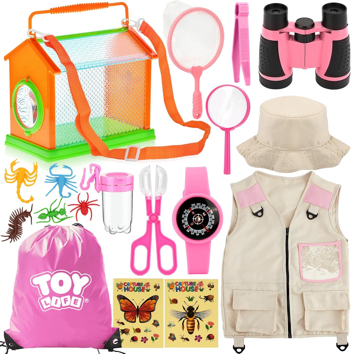 Toy Life Kids Explorer Kit with bug catcher and safari vest front view