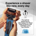 Braun Series 5 replacement head installed on handle