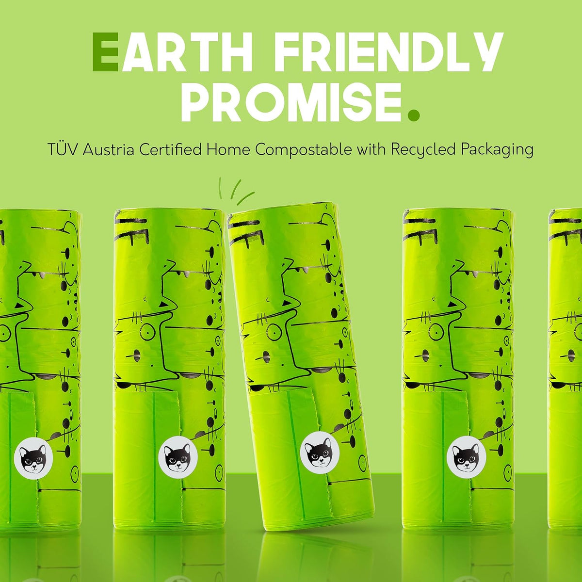 NF T51-800 compliant compostable pet waste bags 30 count