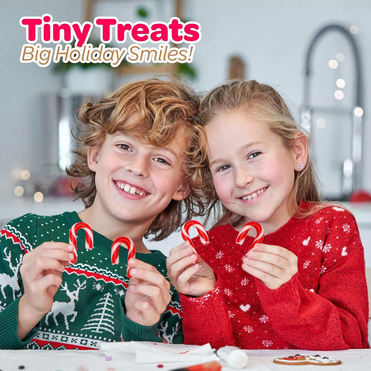 Individually wrapped peppermint candy canes box display