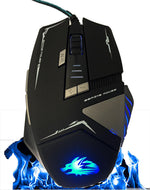Rocksoul optical gaming mouse top view highlighting scroll wheel and DPI buttons