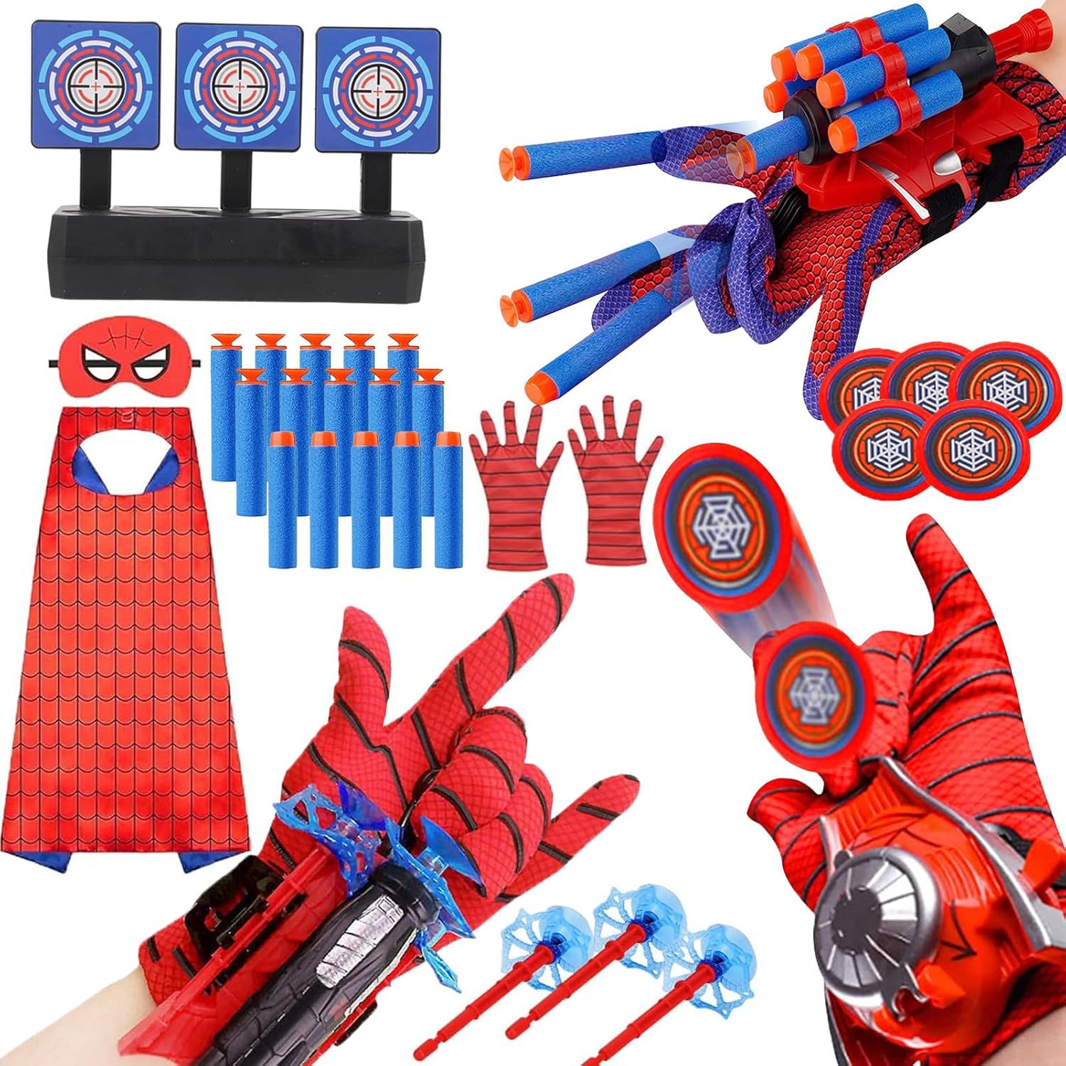 Bomnemi spider web shooters kids costume set front view premium superhero toy