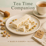 Artisanal Spanish countryside homemade style soft white nougat display