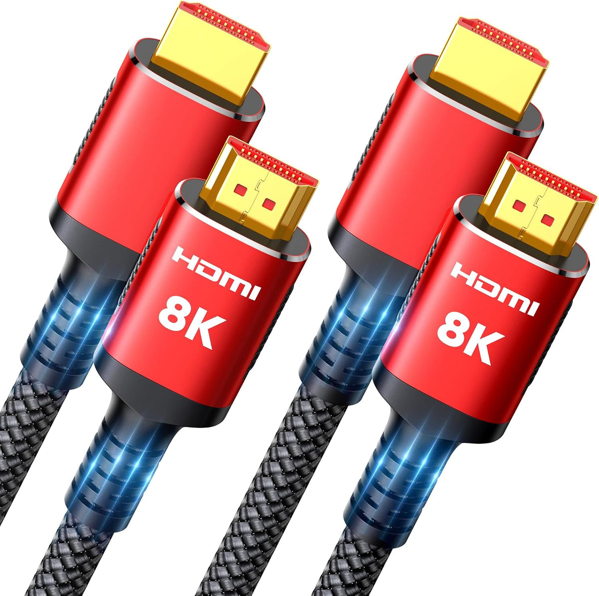 Snowkids 8K HDMI 2.1 Cable 12 ft, Non-Slip Nylon Braided, 48Gbps Ultra High-Speed HDMI Cables Cord, 10K 8K@60Hz, 4K@120Hz Compatible for TV/PS-5/X-box/Projector/Sound System & More - Image 11