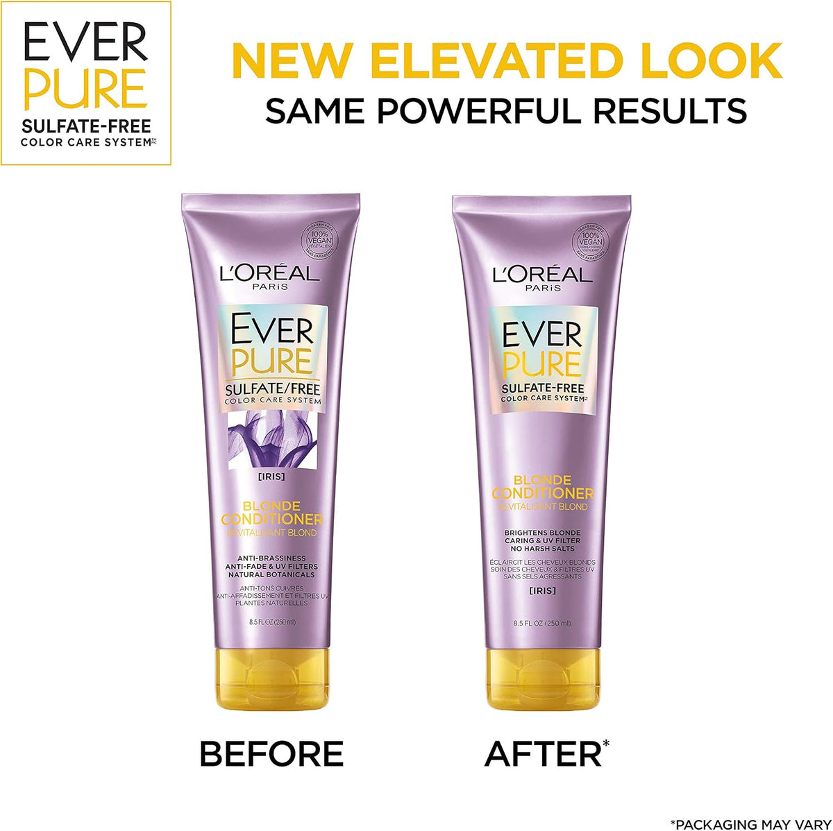 L'Oreal Paris EverPure Blonde Shampoo back label ingredient details