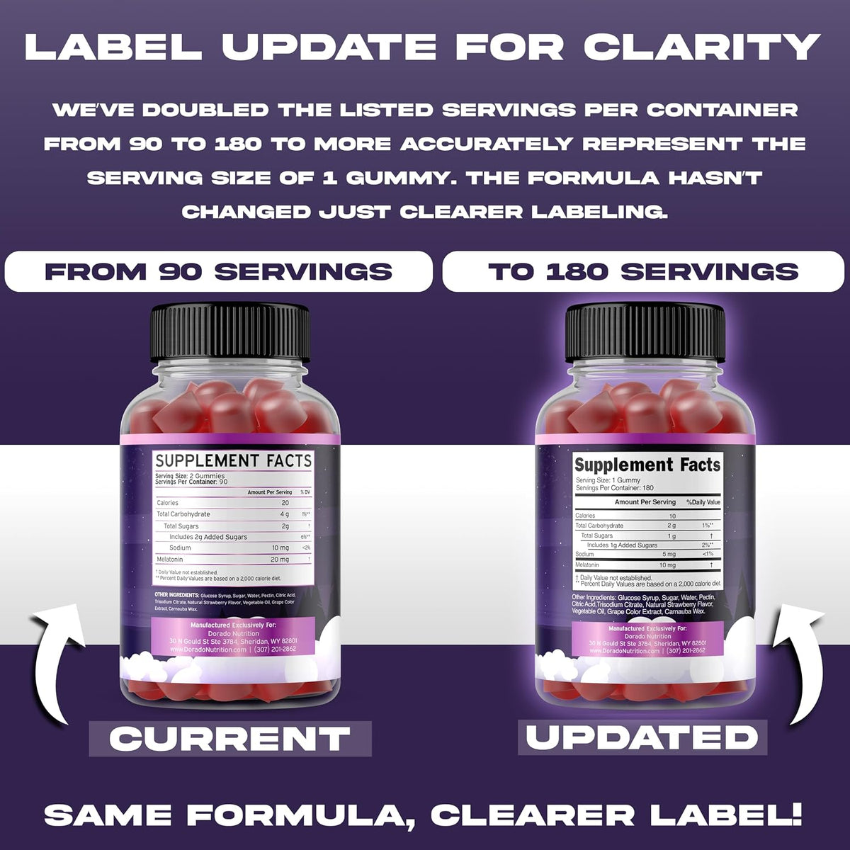 Dorado Nutrition supplement bottle showing 10mg potency label