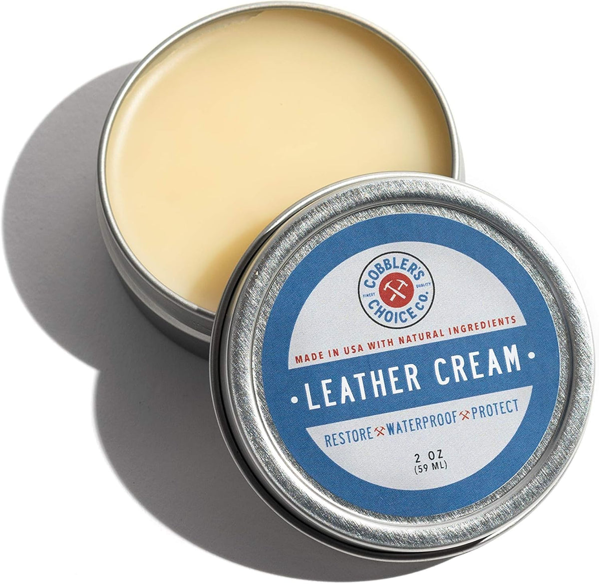 Cobbler's Choice Co. Finest Quality All Natural Leather Cream front view premium jar