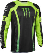 Fox Racing Mens 180 Monster Motocross Jersey front view showing black and green design