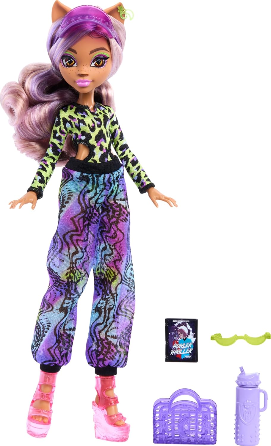 Monster High Scare-adise Island Draculaura Doll with Swimsuit, Sarong & Beach Accessories Like Hat, Sunscreen & Tote - Image 7