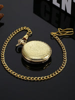 Pangda vintage pocket watch displayed alongside its secure hanging chain