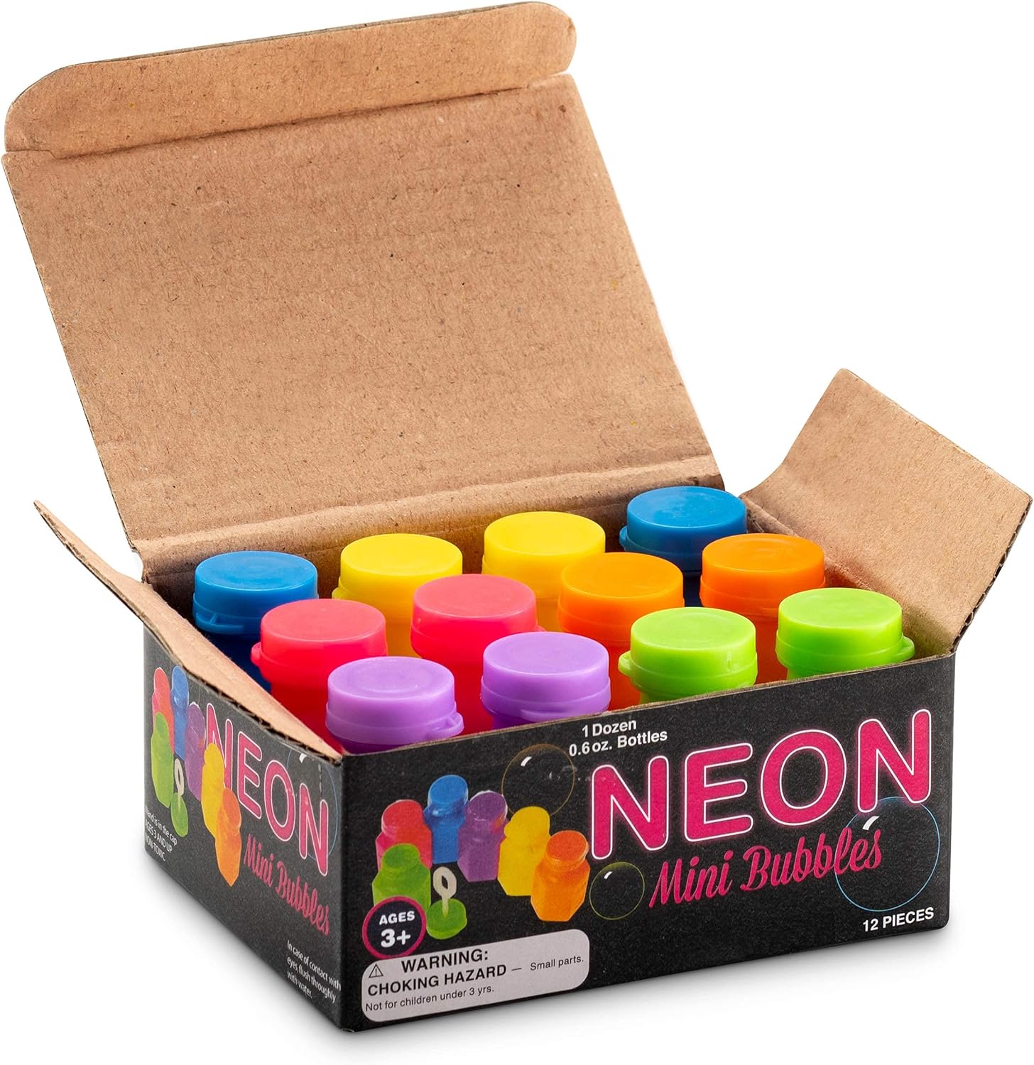 Bedwina mini neon party bubbles pack of 12 front view