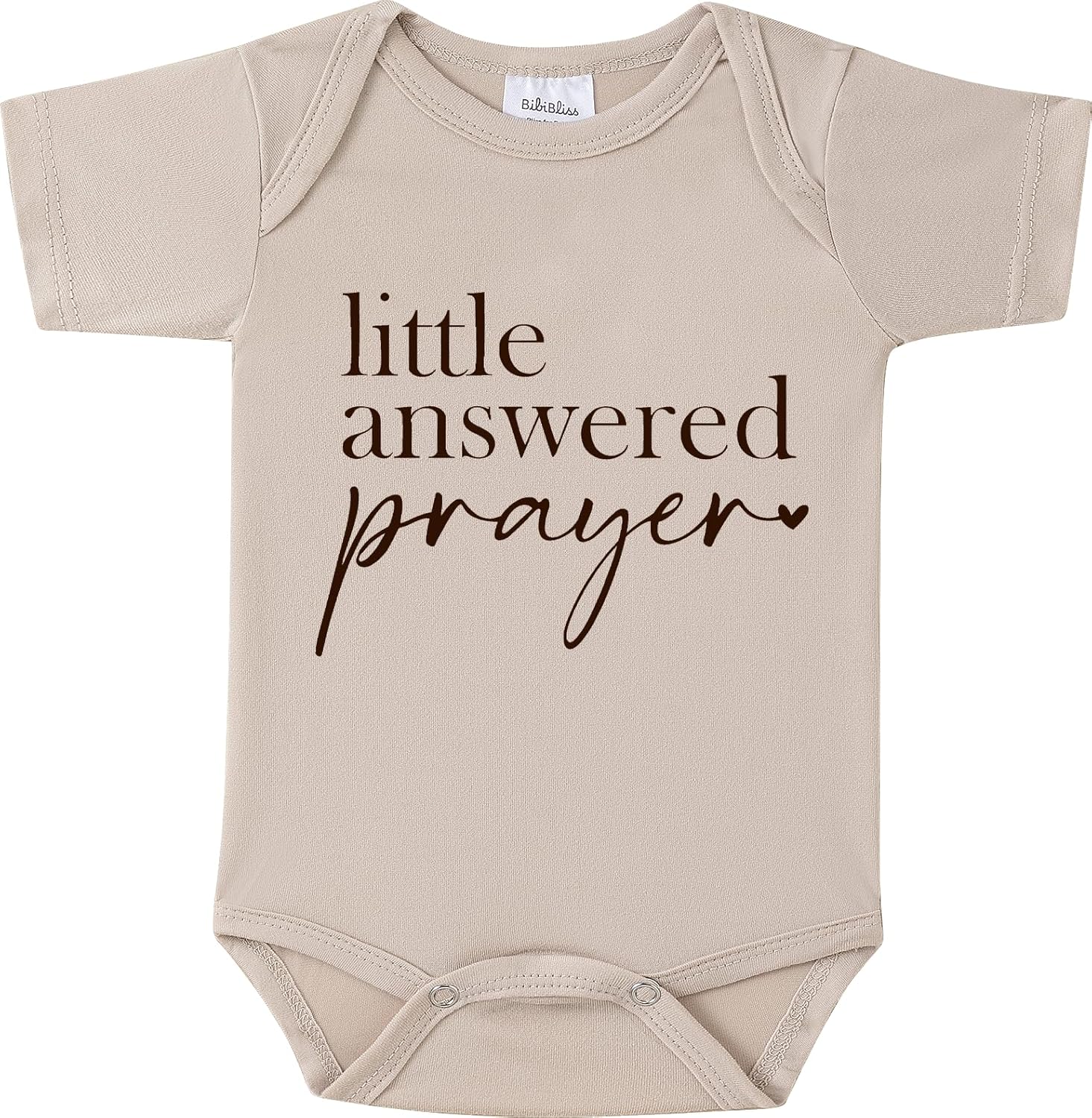 BIBIBLISSBABY pregnancy announcement infant bodysuit front view showing printed text message.