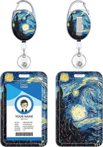 Retractable Badge Holder, Cute Print Pattern Belt Clip Badge Reel with Keychain, Name Tag Work Vertical Id Card Protector for Nurse Medical Teacher Student (Milk Cow Print) - Image 9
