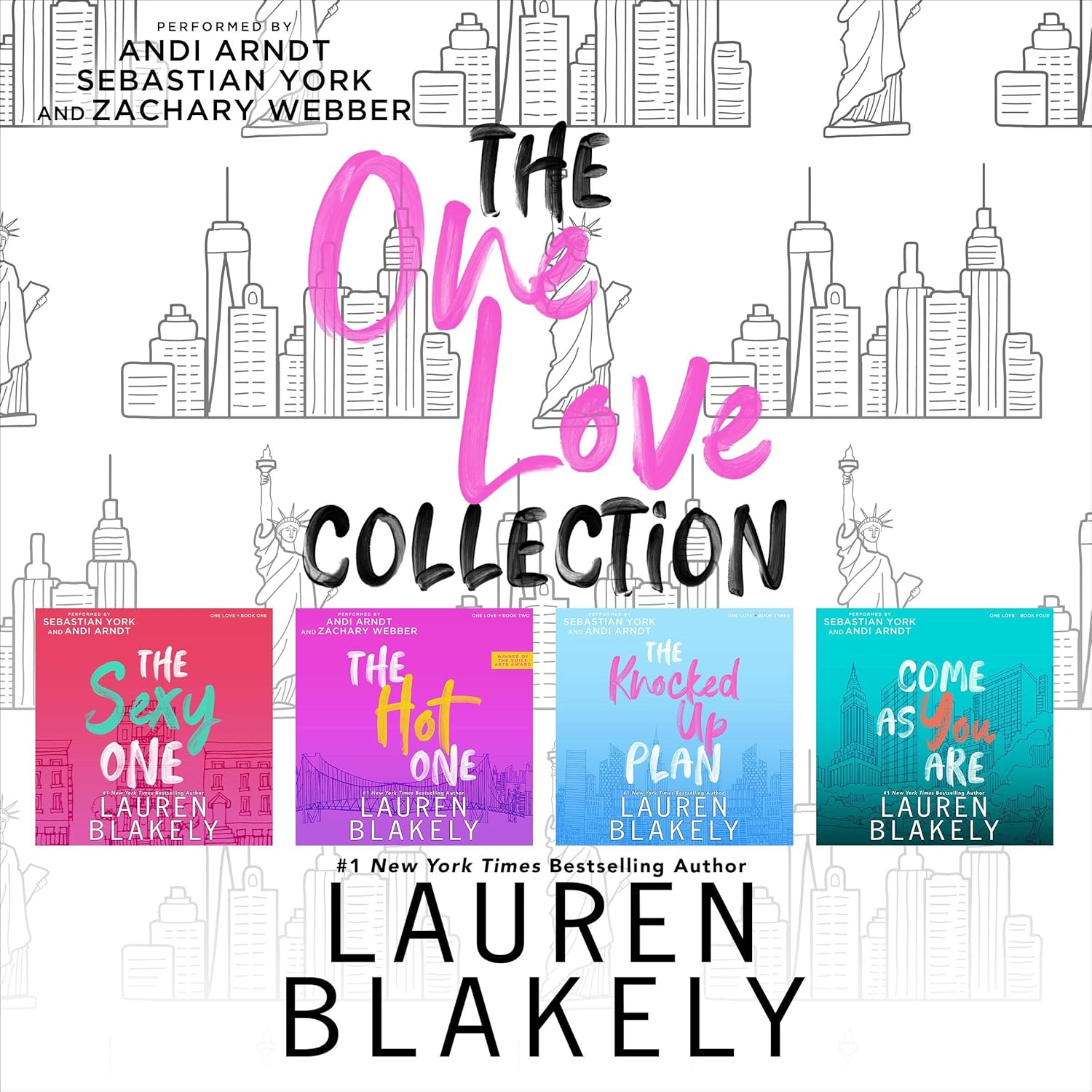 Lauren Blakely The One Love Collection audiobook front view premium romance box set