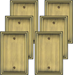 6 Pack Single Decorator Switch Covers Wall Plate, Antique Brass Decorative Rocker Switch Plates Outlet Covers for Receptacle, GFCI Outlet, Dimmer - Classic Style, 1 Gang Decorator - Image 10