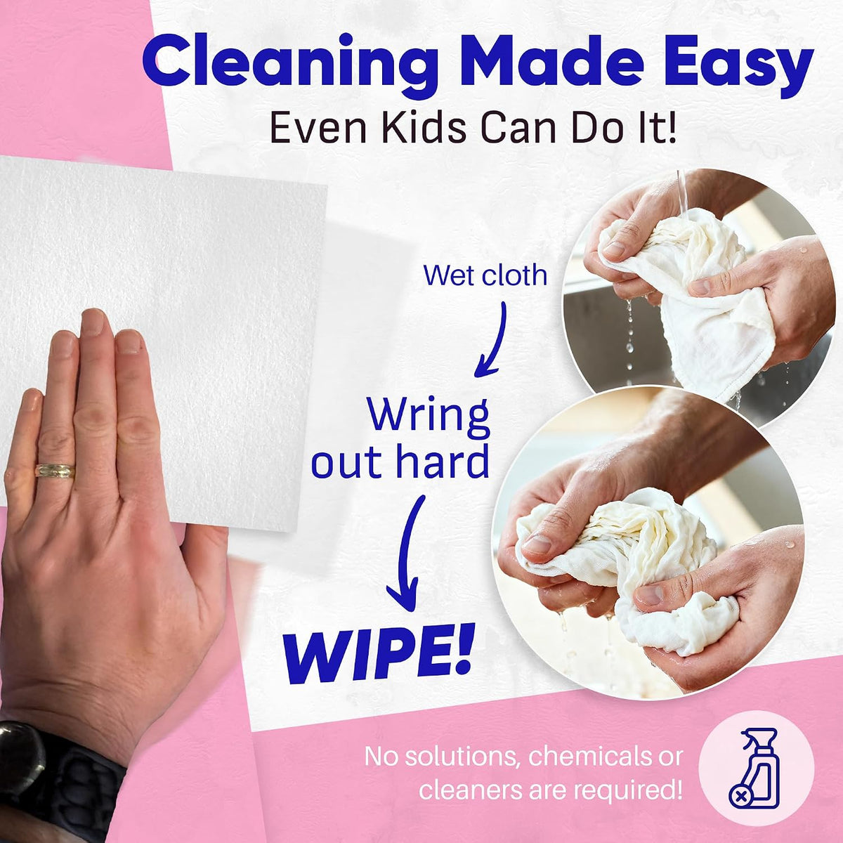 Kaywos microfiber cloth demonstrating water absorbency