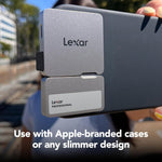 Lexar 2TB external SSD showing compact 13-gram profile