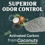 Safe non toxic family friendly dog accident cleanup powder being applied in living room