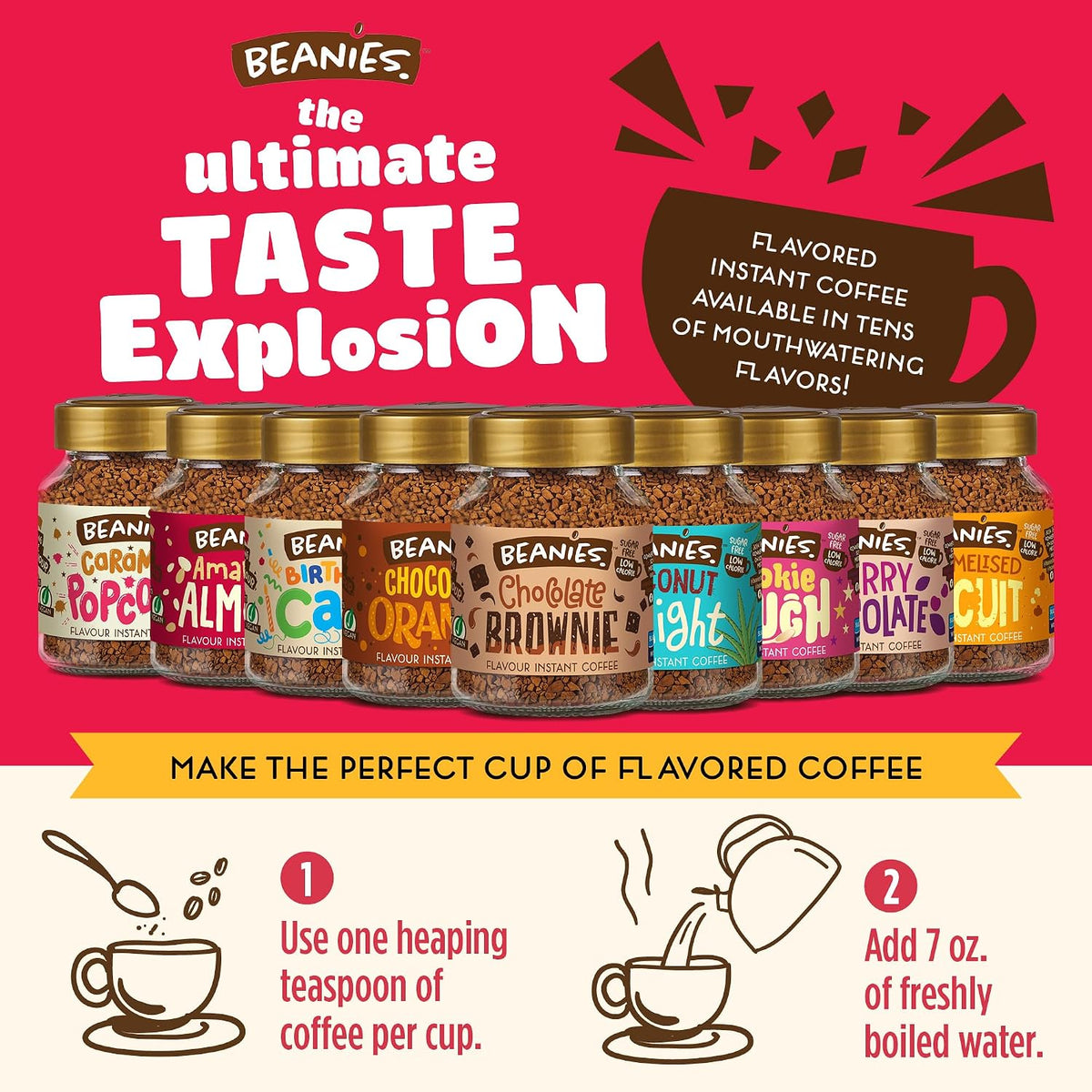 Beanies Peanut Butter Cup Instant Coffee nutritional label