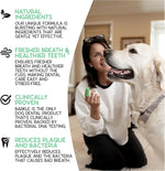 Close up of mint flavored oral gel for dog teeth