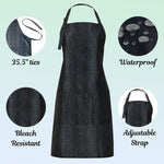 Plum Hill esthetician apron featuring adjustable neck strap