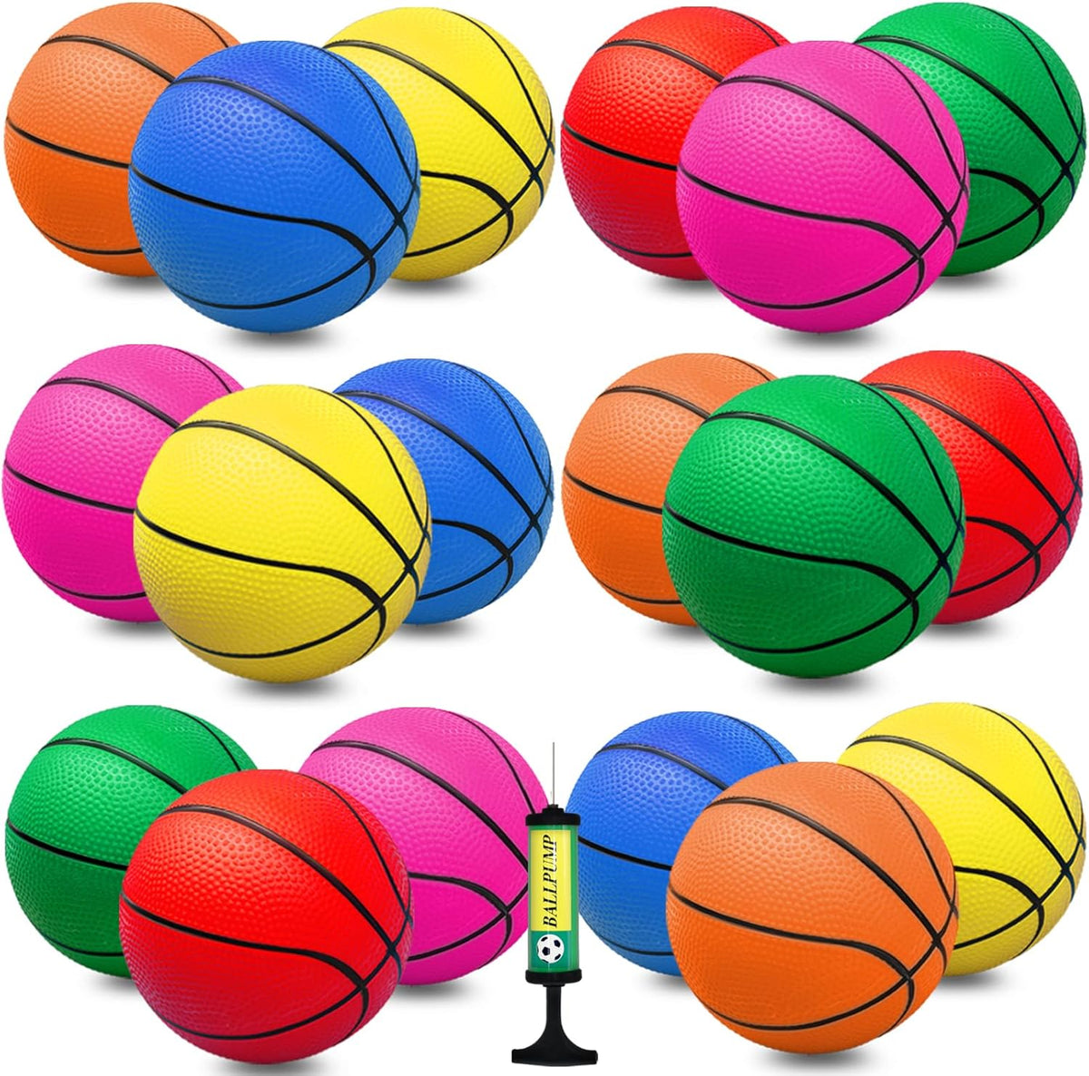 Oleitodh 18 pieces 5 inch mini basketball set front view