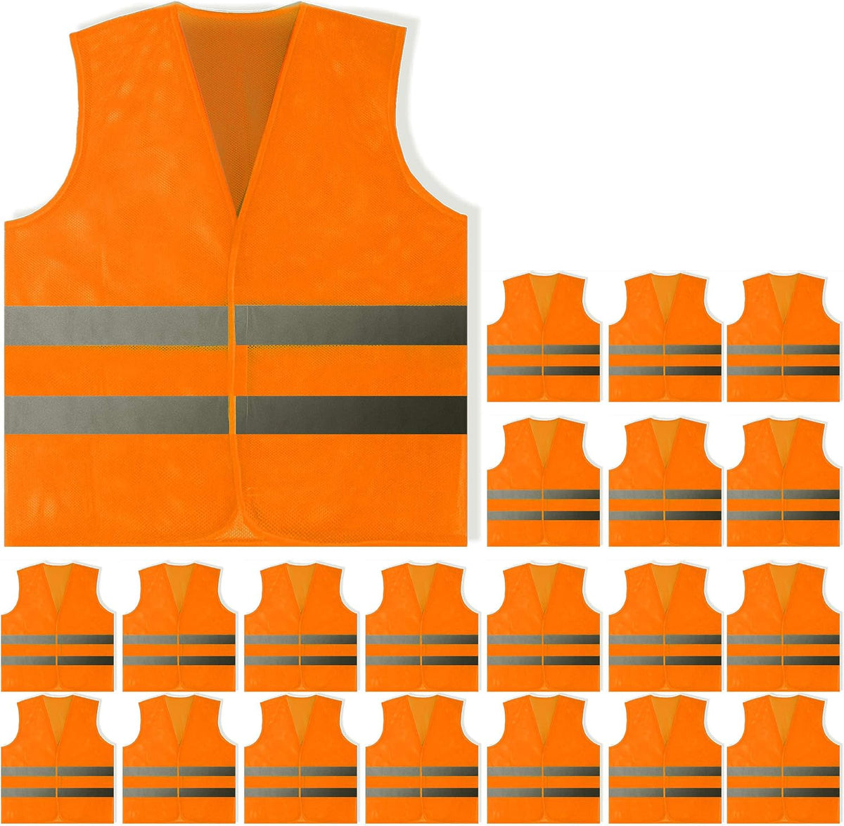 20 Pack, Yellow Reflective High Visibility Safety Vest, Hi Vis Silver Strip, Men Women, Work, Cycling, Runner, Construction (Mesh, 20)... - Image 9