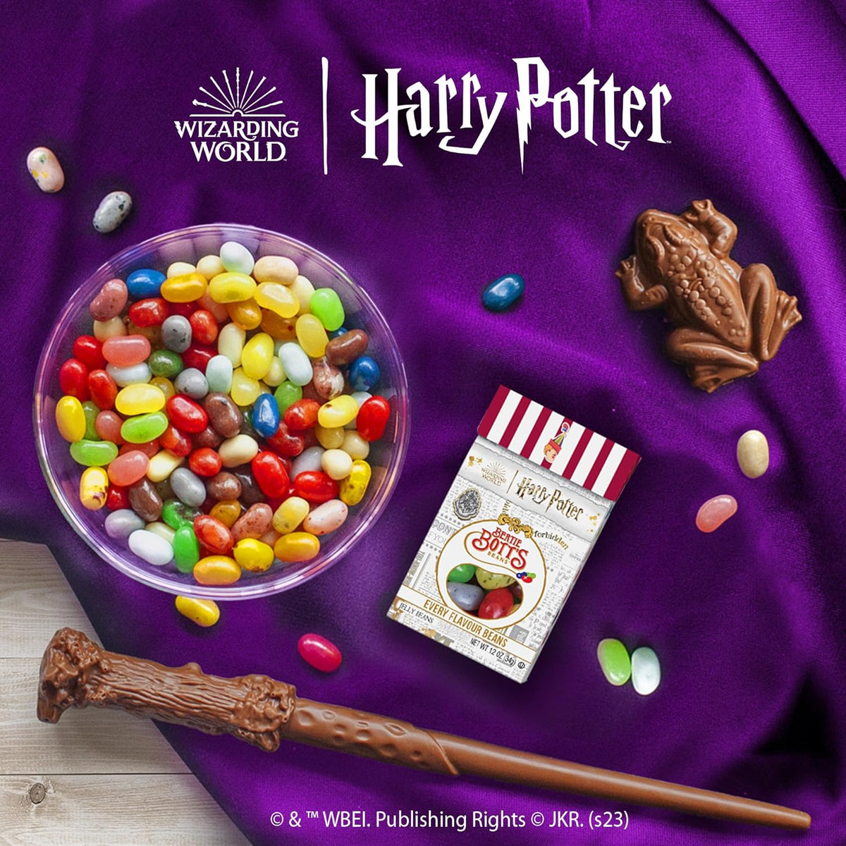 Close up view of licensed Harry Potter jelly bean confections