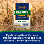 Farnam Equi-Spot weatherproof tick and mosquito repellent packaging for pastured horses