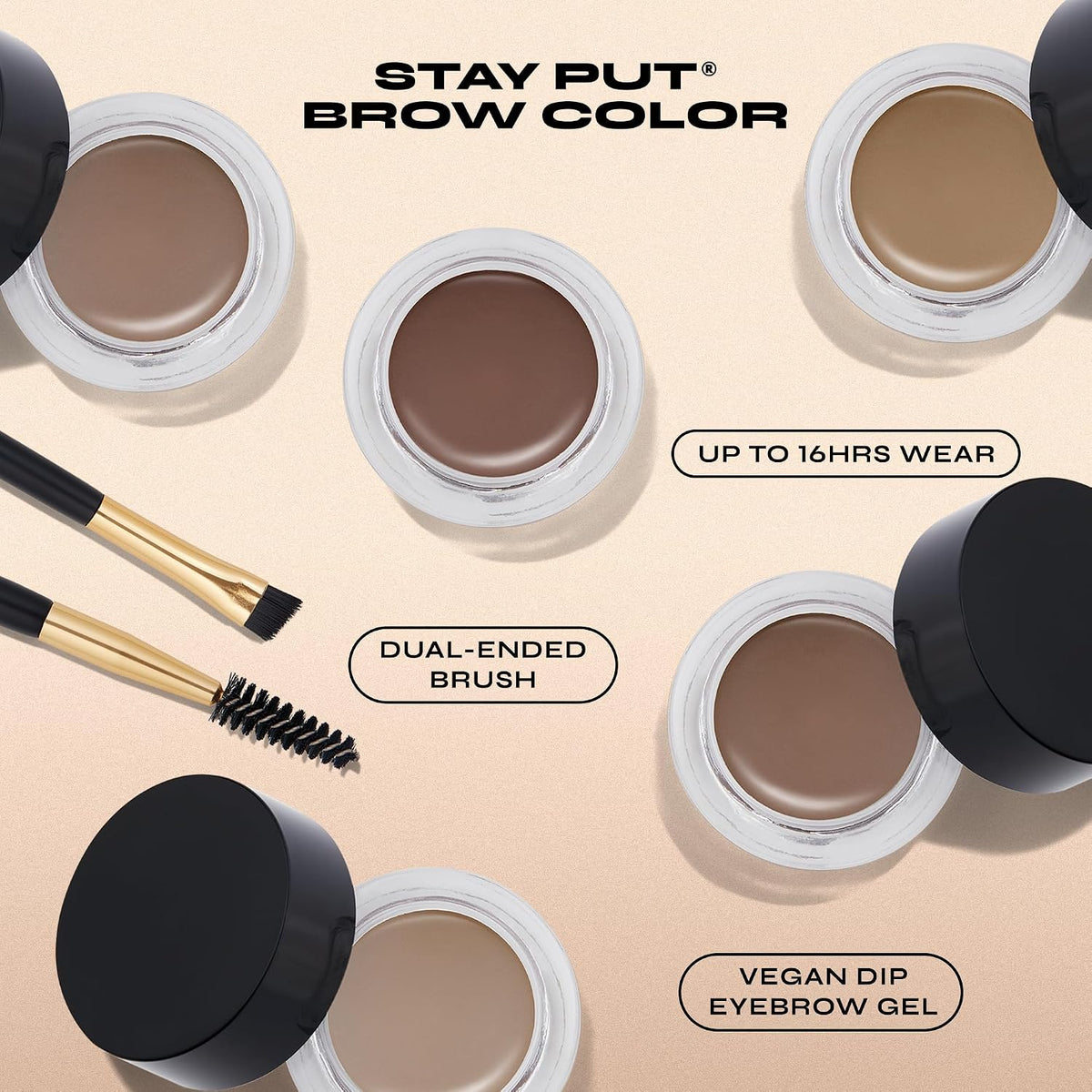 Milani Stay Put Brow Color Soft Brown swatches on skin