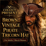 Vintage style adult pirate costume hat top angle view