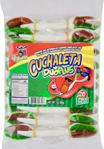 Cuchaleta candy packaging showing mango and tamarind flavors