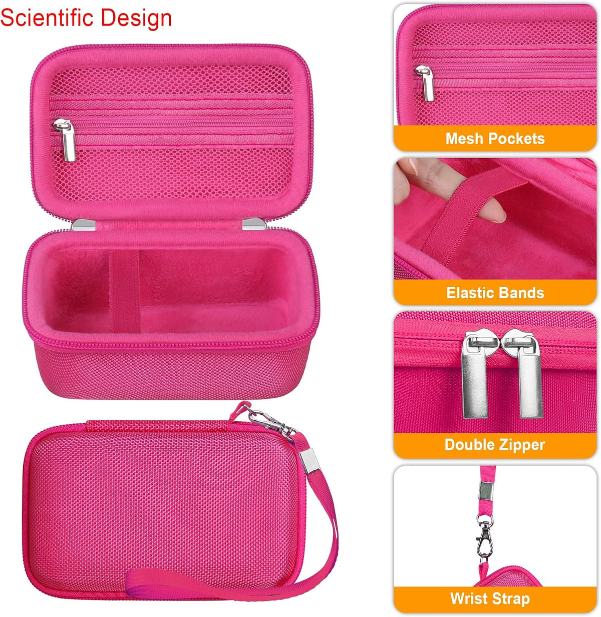 Elonbo camera storage case featuring elastic stabilization band detail